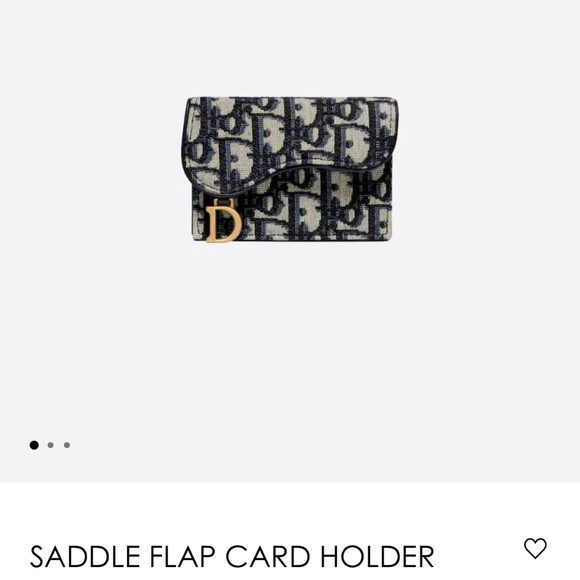 CHRISTIAN DIOR Saddle Flap Jacquard Canvas Card Holder Beige - Picture 7 of 7